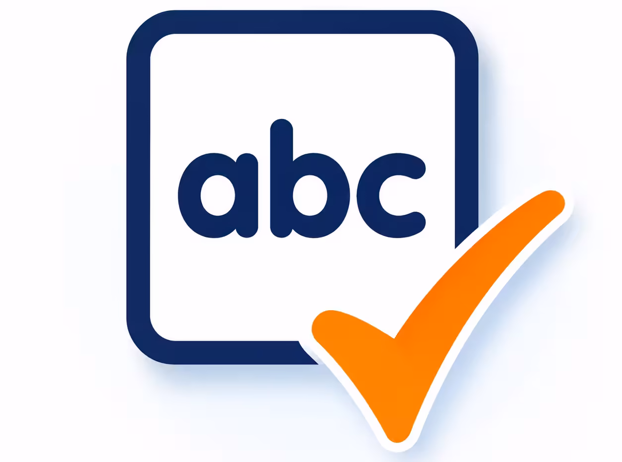 Modern logo with checkmark and abc
